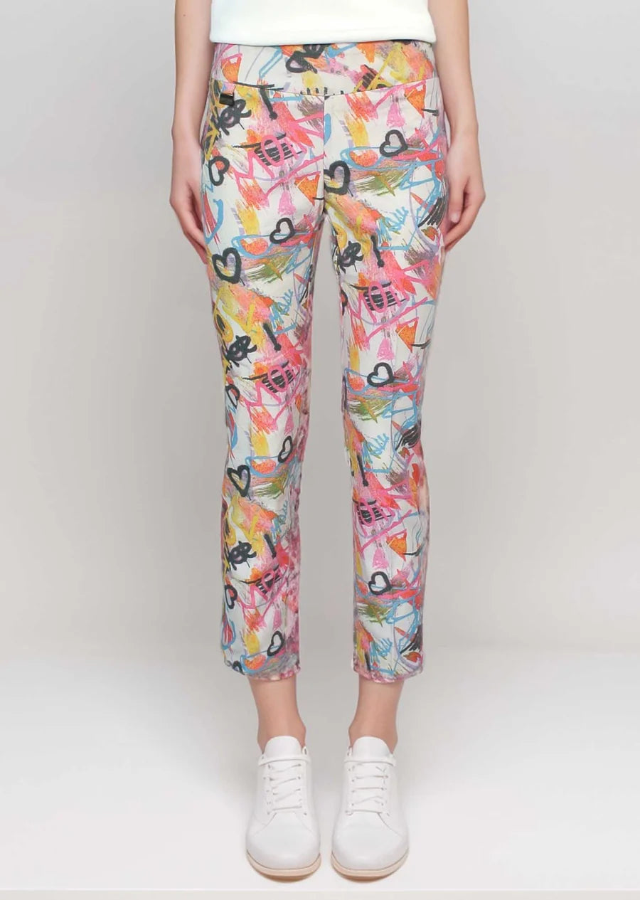 Lisette L Love Graffiti Slim Ankle Pant Multi 1240-01