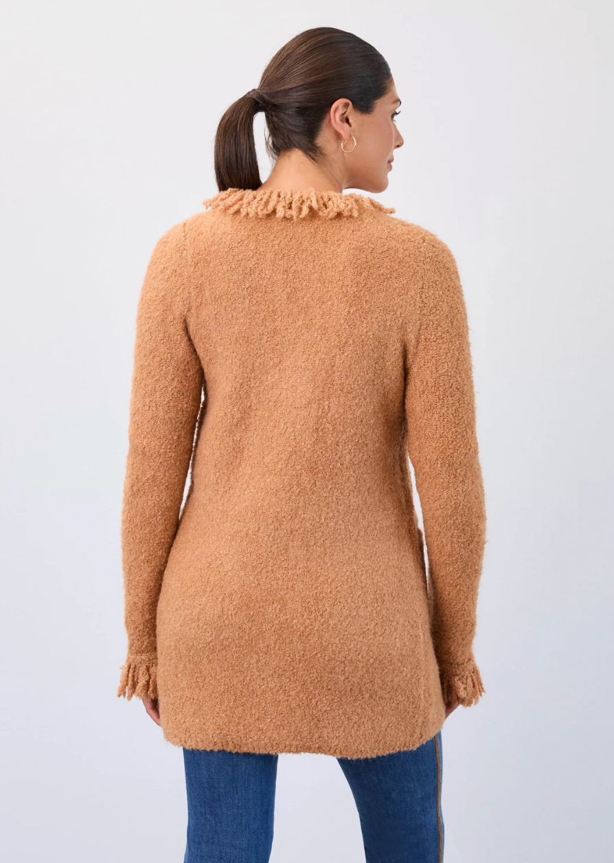 FDJ Fringed Cardigan Coat Caramel 1463227