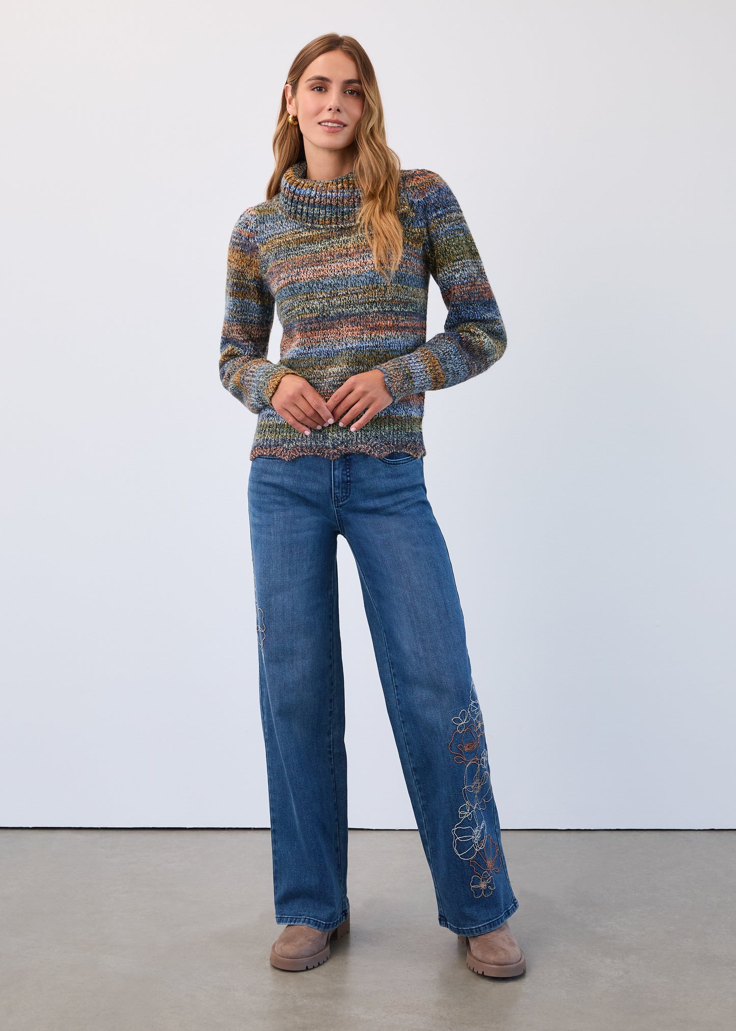 FDJ Envelope Collar Sweater Cool Spaced 1489306