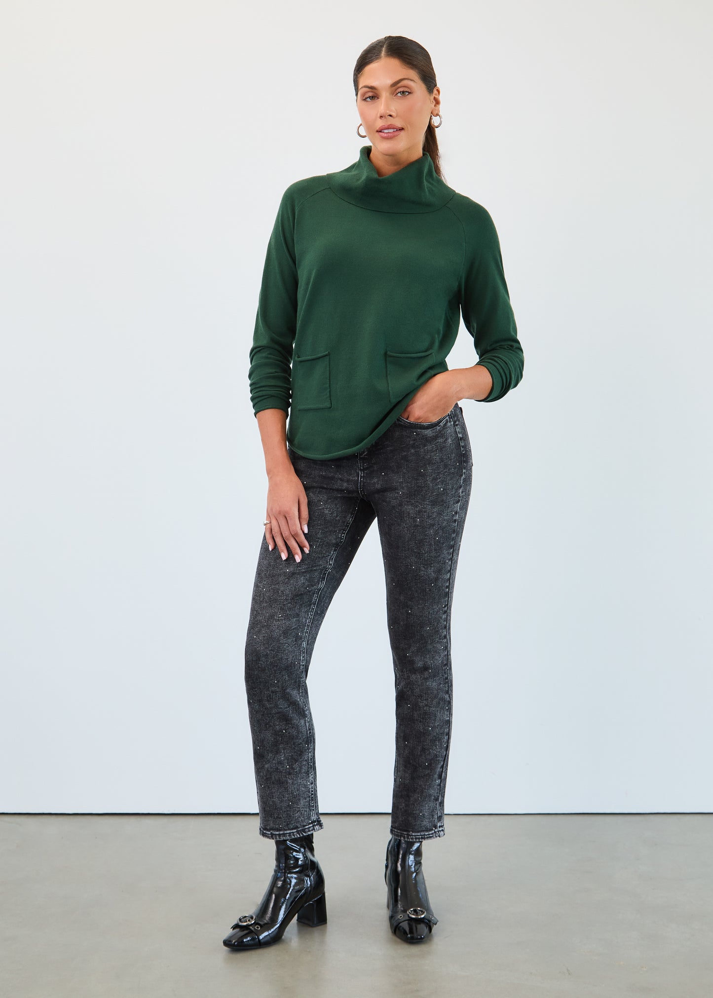 FDJ Cowl Neck Sweater Dark Spruce 1492212
