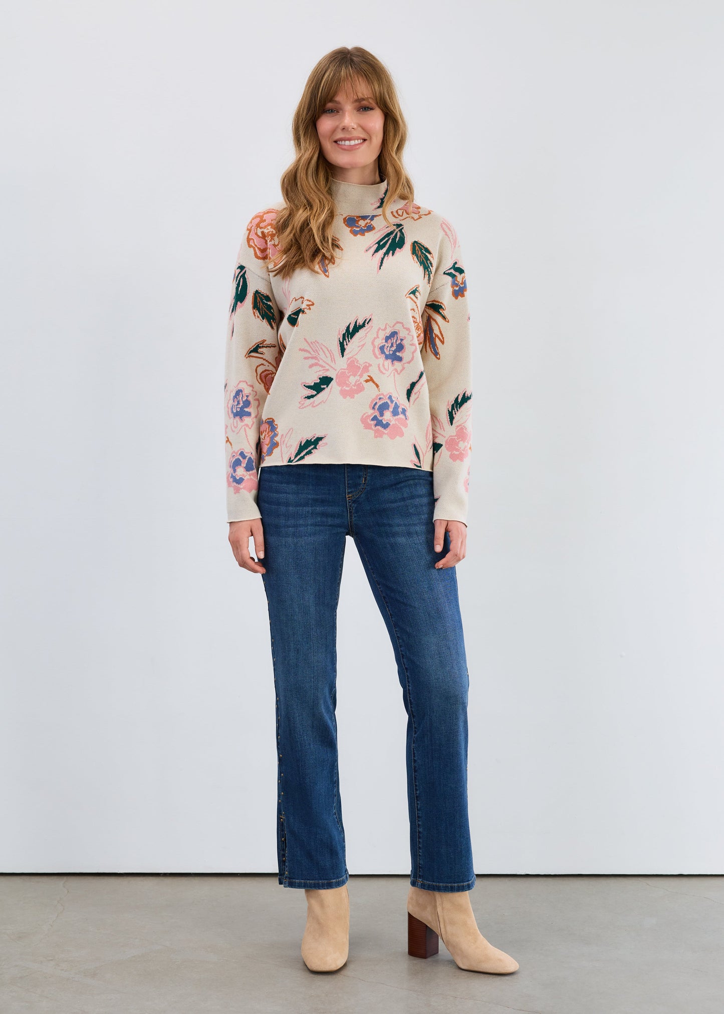 FDJ Mock Neck Loose Fit Sweater Bloomsberry 1506535