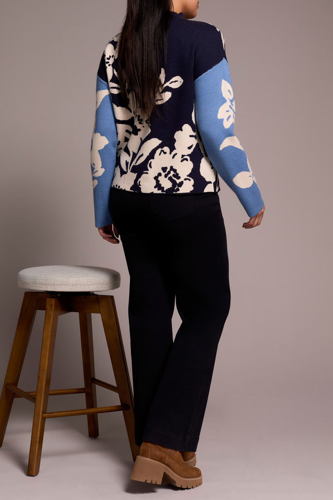 Tribal L/S Funnel Neck Sweater Sapphire 15420-8012-0805