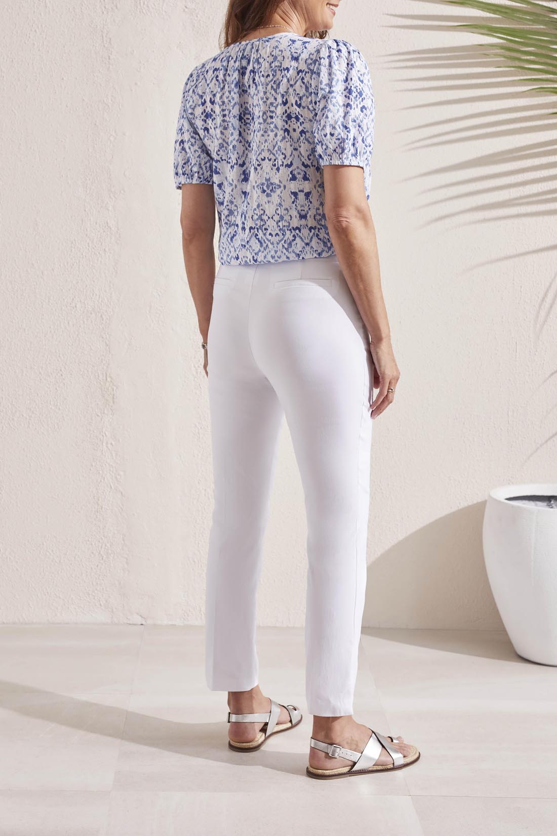 Tribal Flatten It Pull On Ankle Pant w/Slits White 17630-7165-0001