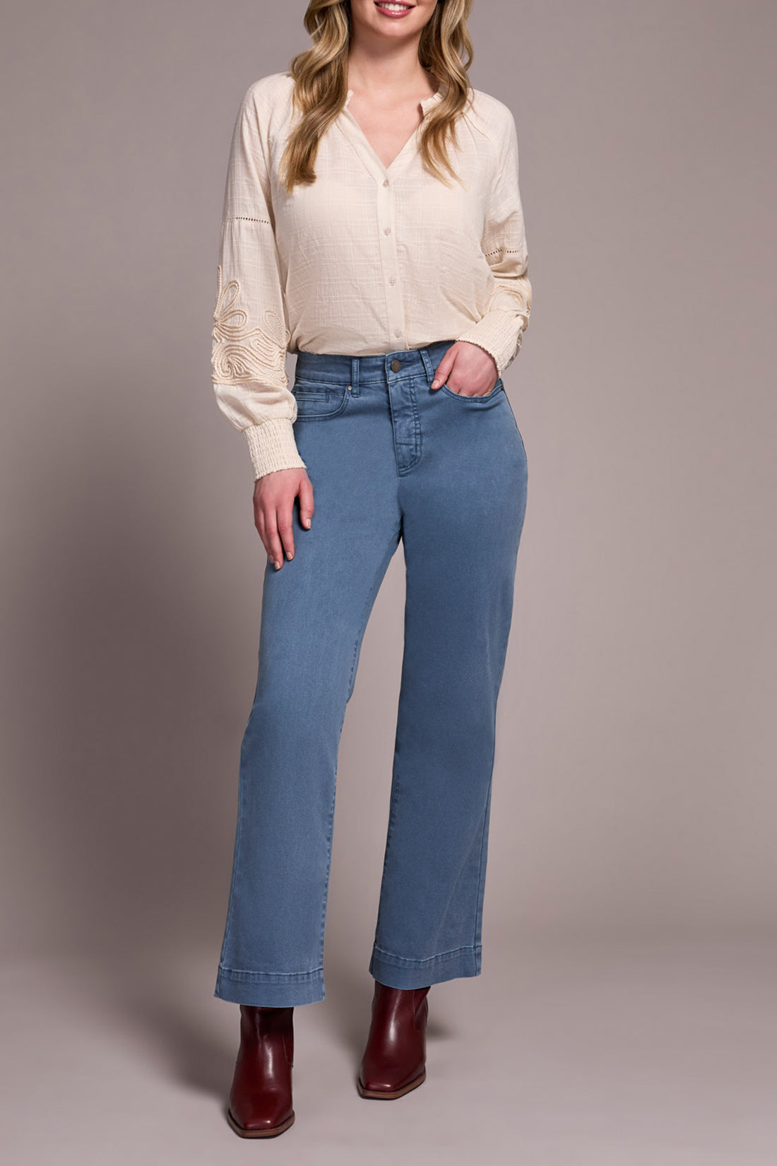Tribal Fly Front 5 Pocket Pant Slate Blue 18610-2020W-2637