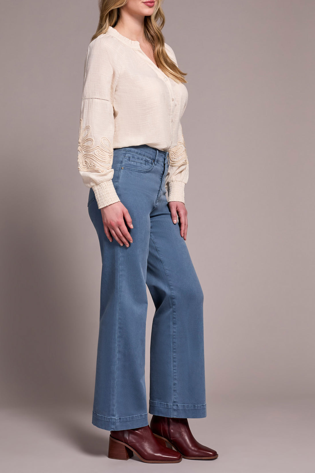 Tribal Fly Front 5 Pocket Pant Slate Blue 18610-2020W-2637