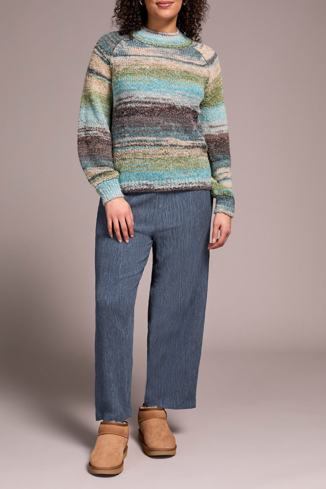 Tribal L/S Mock Neck Sweater Aquahaze 19420-8208-1327