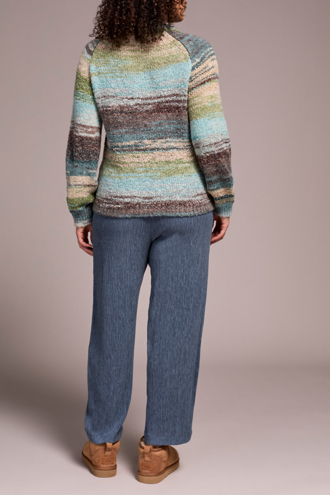 Tribal L/S Mock Neck Sweater Aquahaze 19420-8208-1327