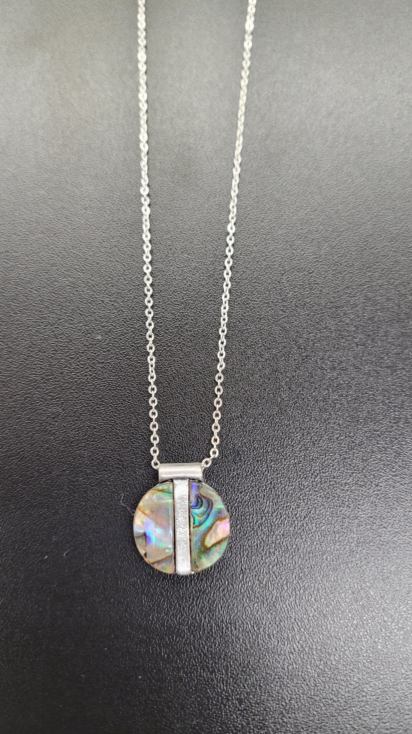 Caracol Silver Chain Abalone Pendant 1407-MIX-S