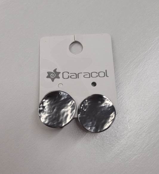 Caracol Brushed Silver Clip On Earrings 2230-HEM
