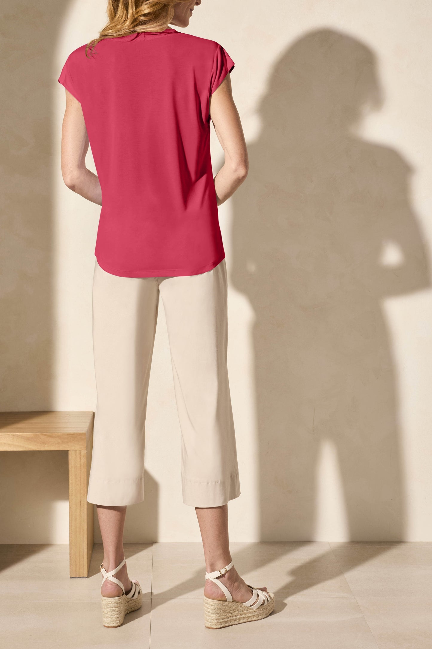 Tribal Cap Sleeve V-Neck Top Teaberry 20340-2891-2169