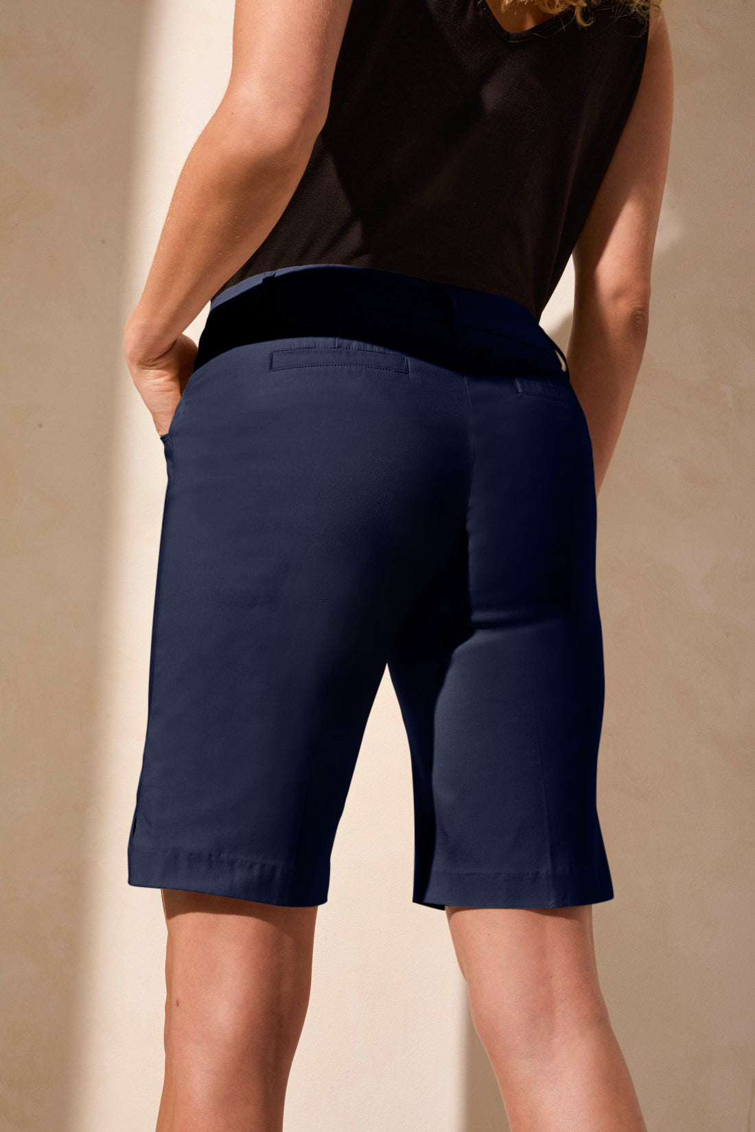 Tribal Flatten It Pull On Shorts w/Slits Jet Blue 20580-7165-3068
