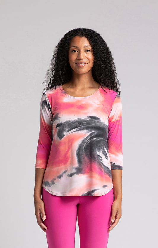 Sympli Go To Classic T Relax, 3/4 Sleeve Marble Print 22110RP-2