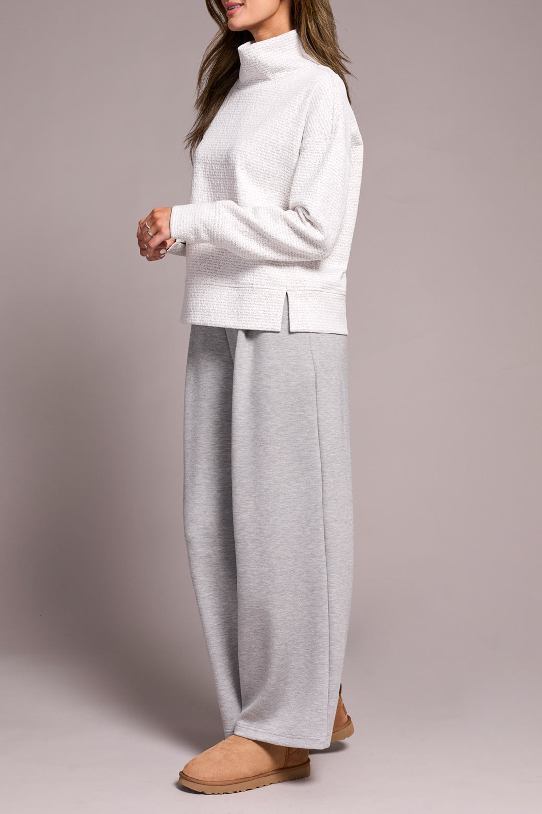 Tribal L/S Funnel Neck Top H. Frostgrey 22400-8240-3131