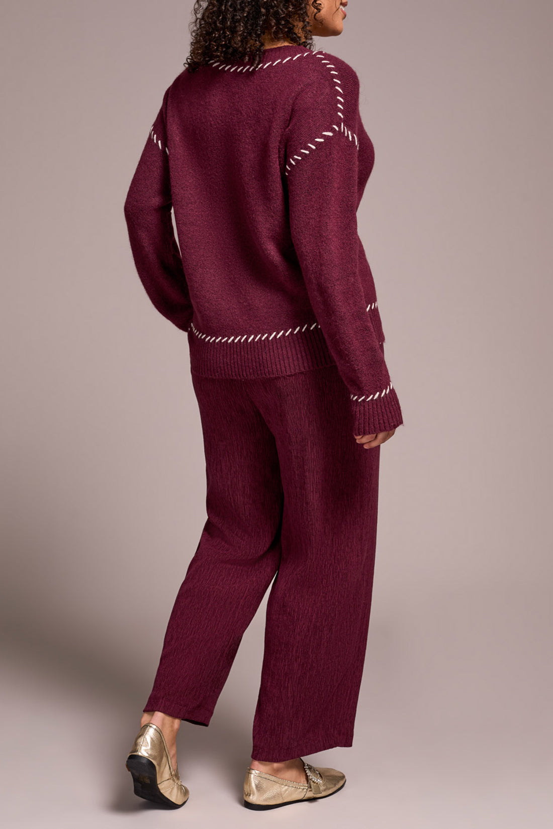 Tribal L/S Crew Neck Sweater Wine 22490-3166-0009
