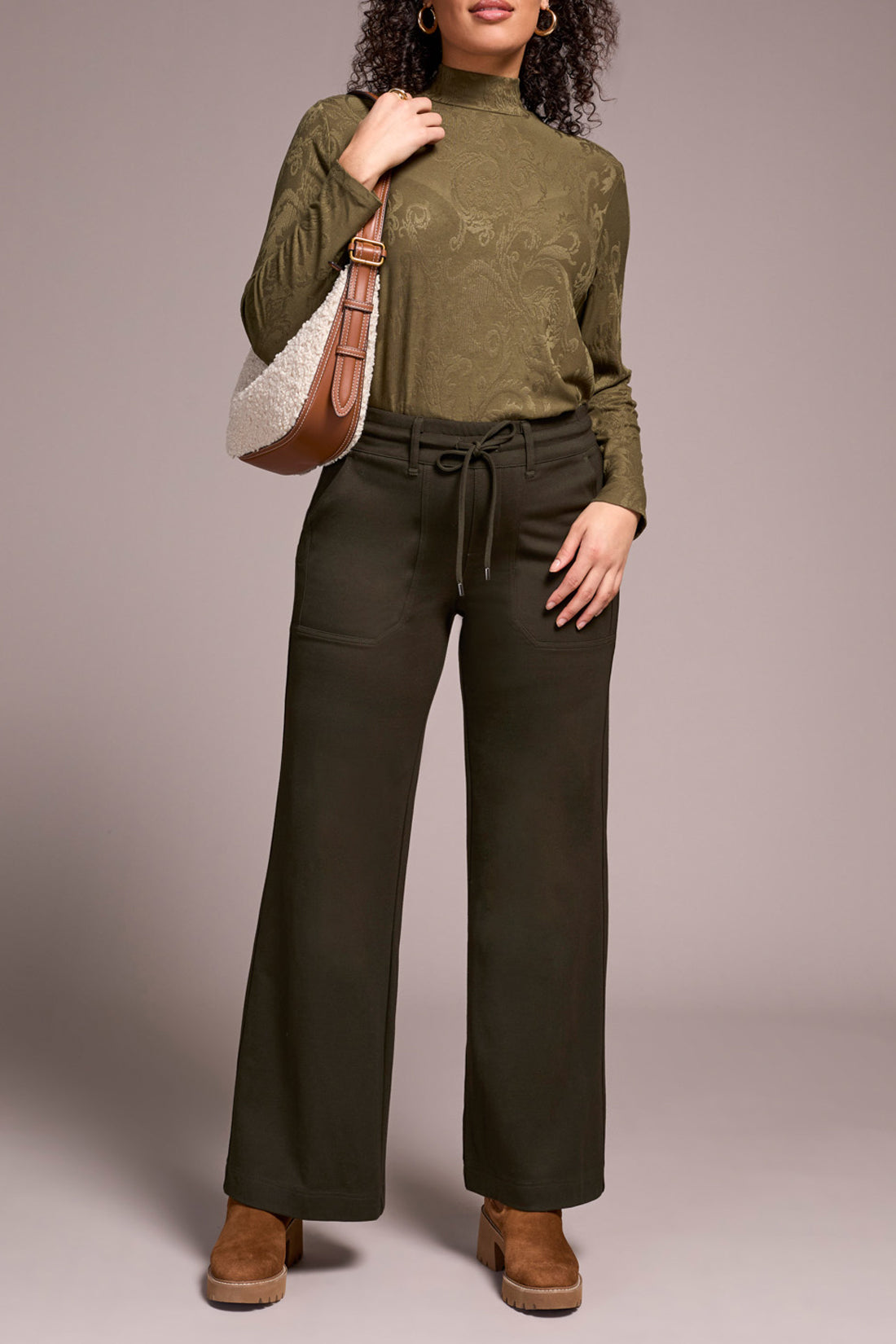 Tribal Pull-On Pant w/Pockets & Drawcord Dk. Ivy 22610-8086-3320