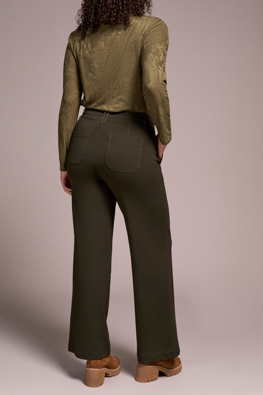 Tribal Pull-On Pant w/Pockets & Drawcord Dk. Ivy 22610-8086-3320