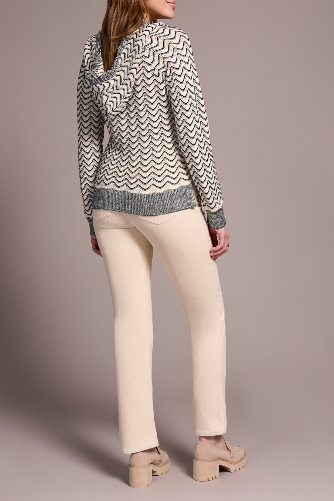 Tribal L/S Hooded Sweater w/ Fringe Detail H. Charcoal 22760-576-0367