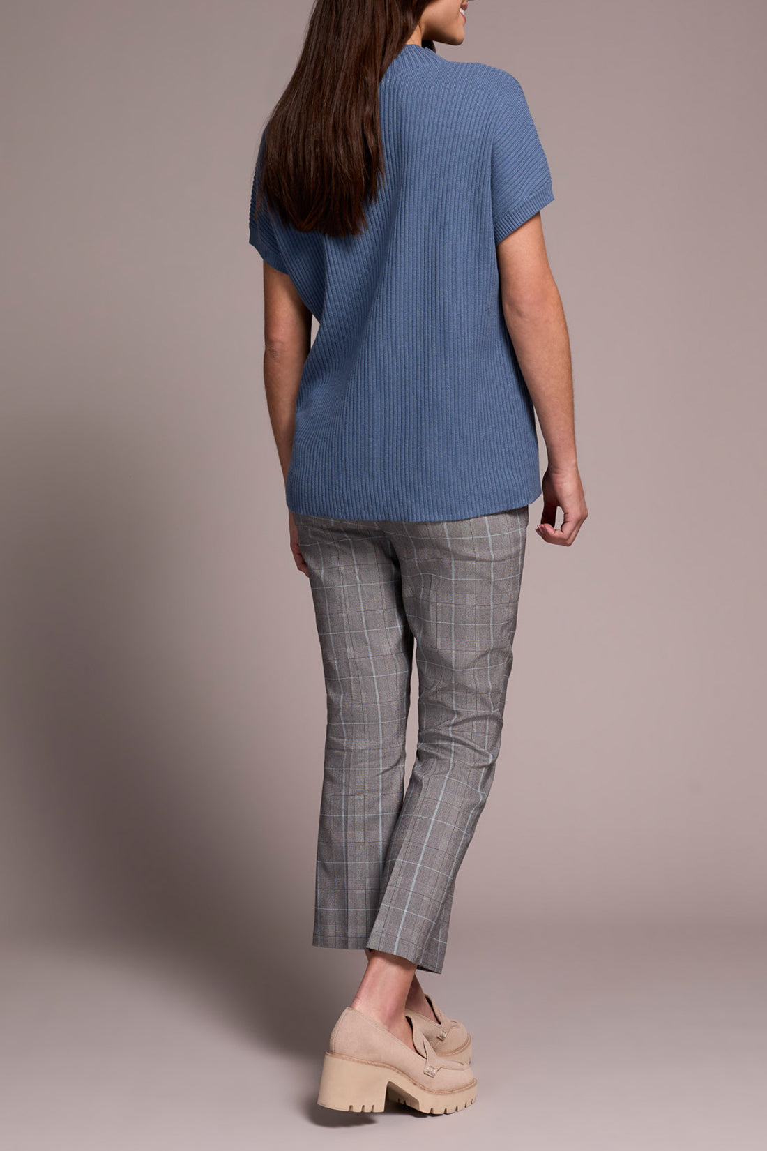 Tribal S/S Dolman Sweater w/ Pocket Slateblue 22770-8286-2637