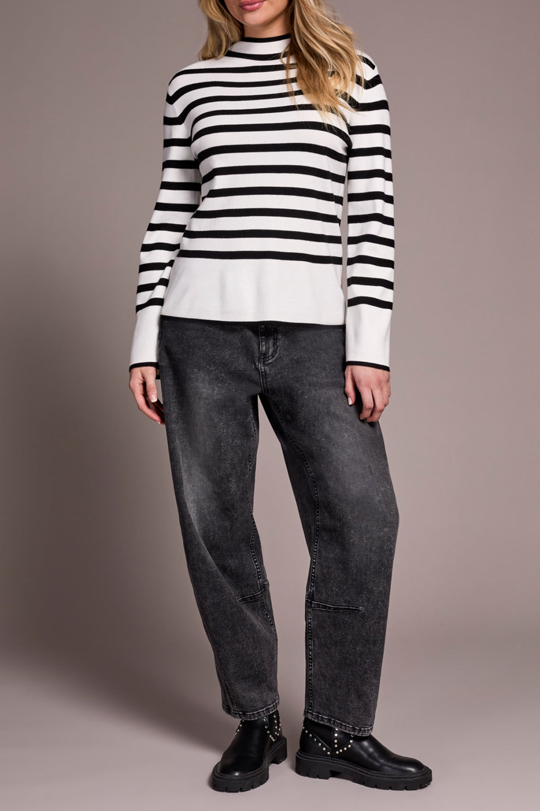 Tribal L/S Funnel Neck Sweater Cream 22890-835-0026