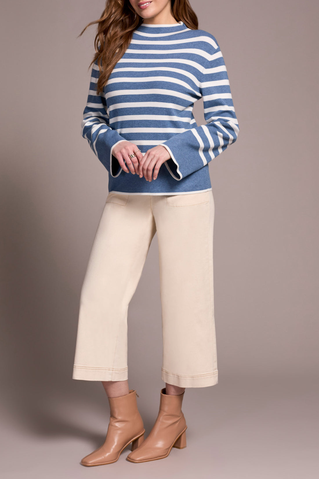 Tribal L/S Funnel Neck Sweater H. Slate 22890-835-167A