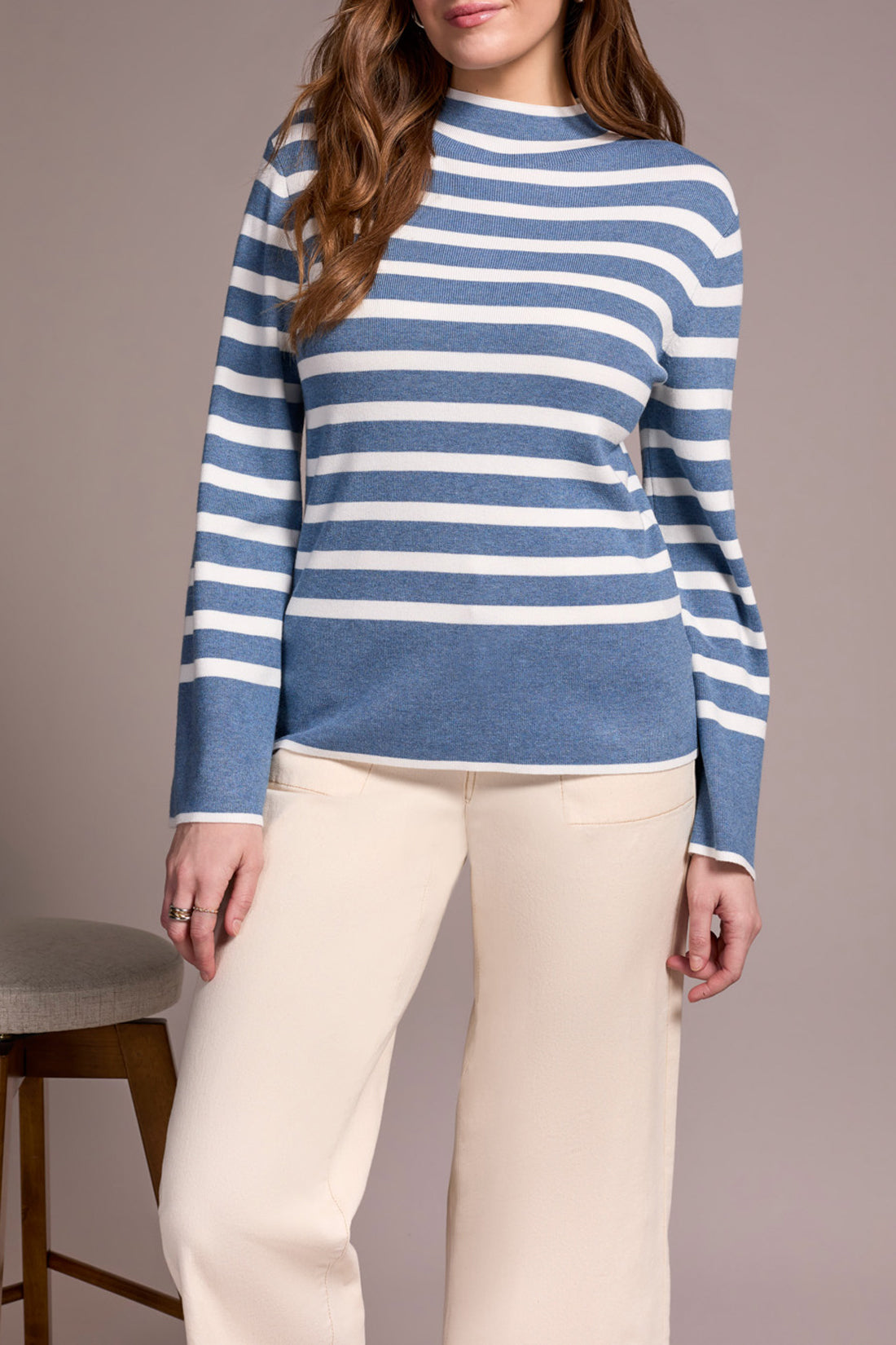 Tribal L/S Funnel Neck Sweater H. Slate 22890-835-167A