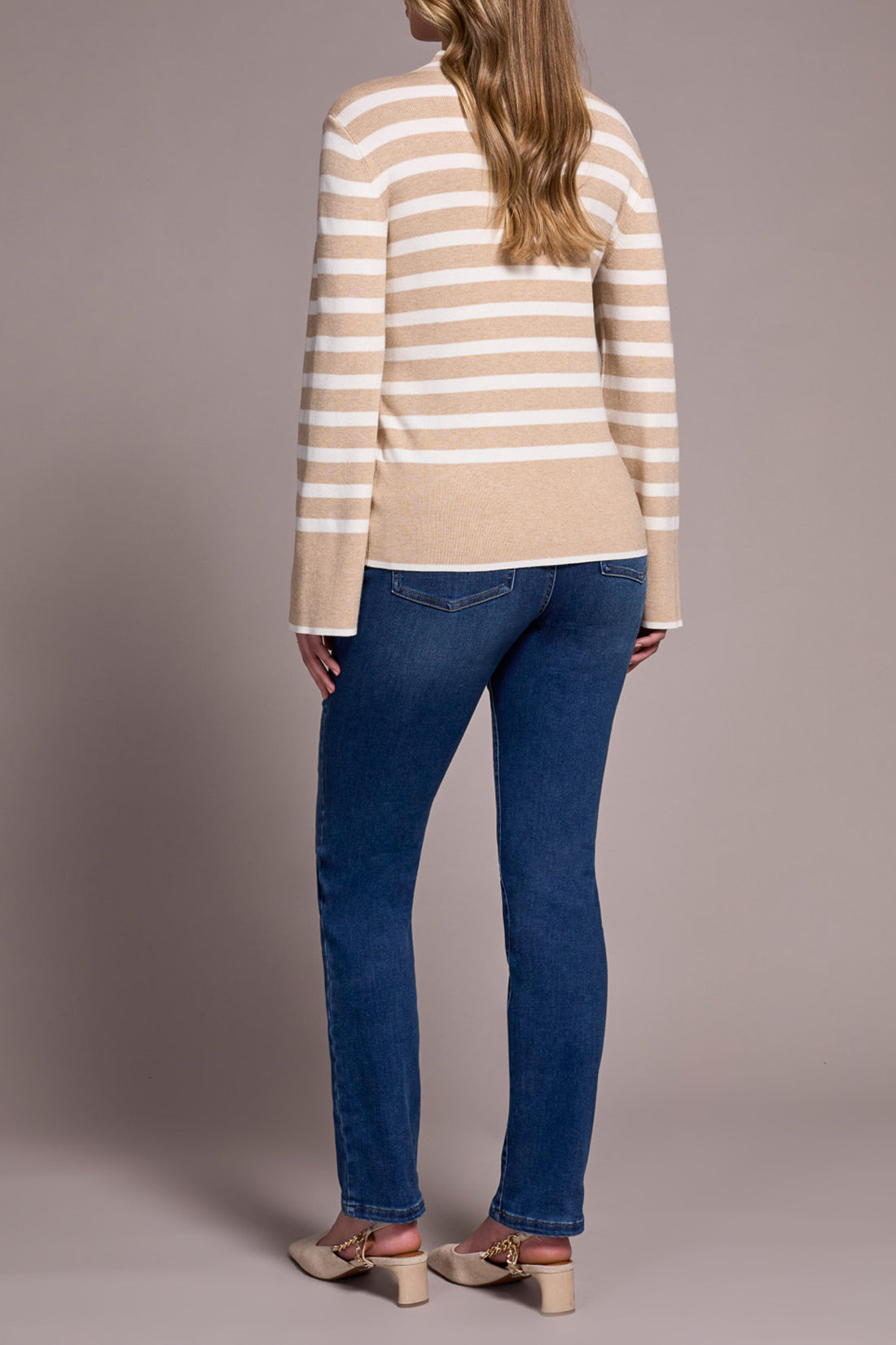 Tribal L/S Funnel Neck Sweater H. Latte 22890-835-3280