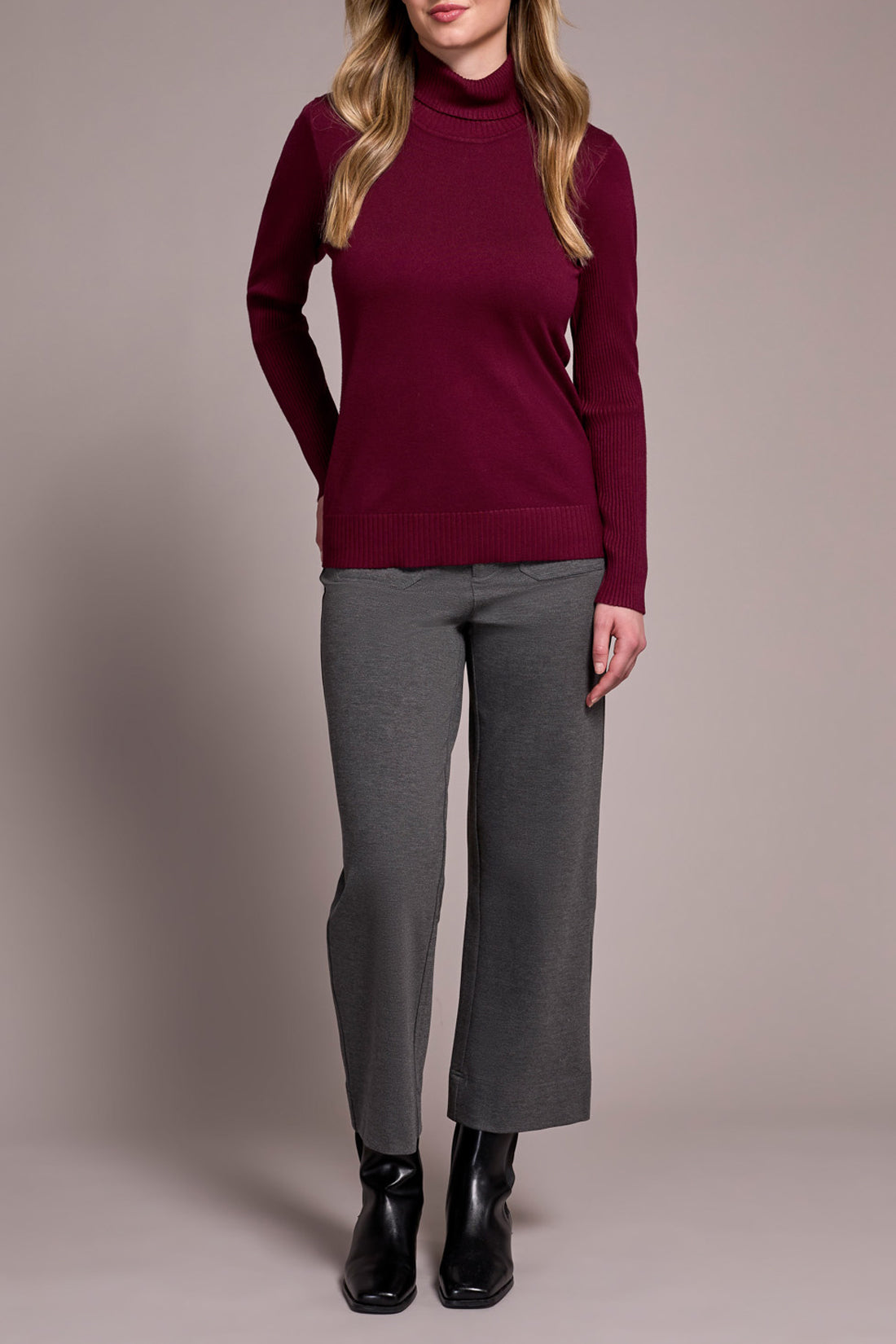 Tribal L/S Turtle Neck Sweater Wine 22920-835-0009