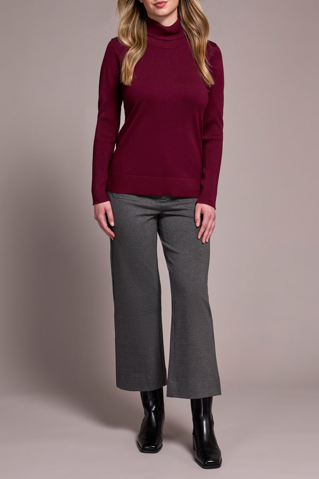 Tribal L/S Turtle Neck Sweater Wine 22920-835-0009