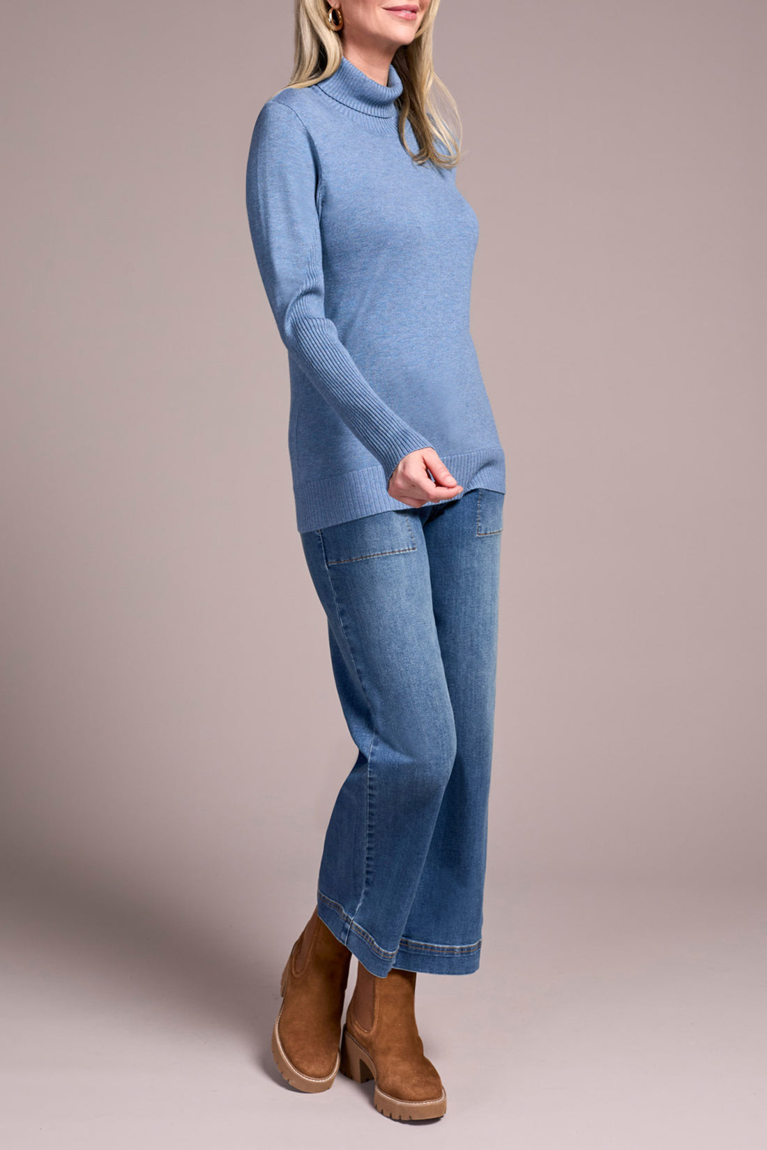 Tribal L/S Turtle Neck Sweater H. Slate 22920-835-167A