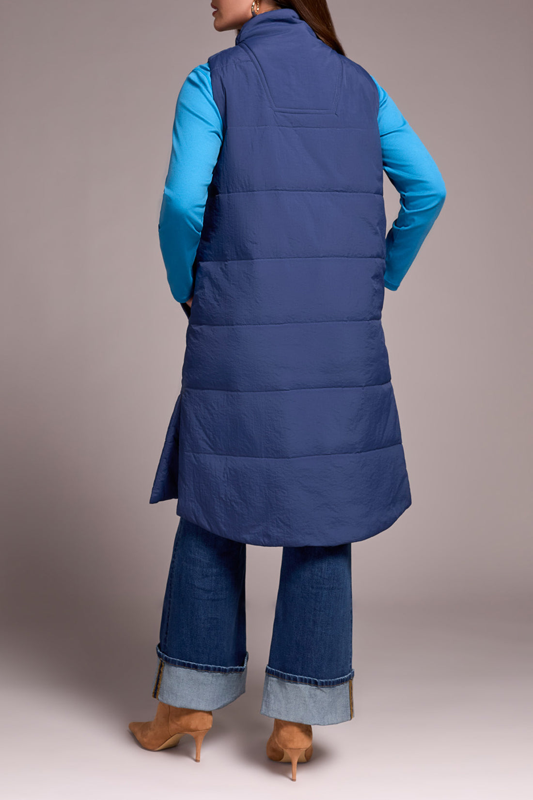 Tribal Zip Front Quilted Vest Marine 23140-3823-0292