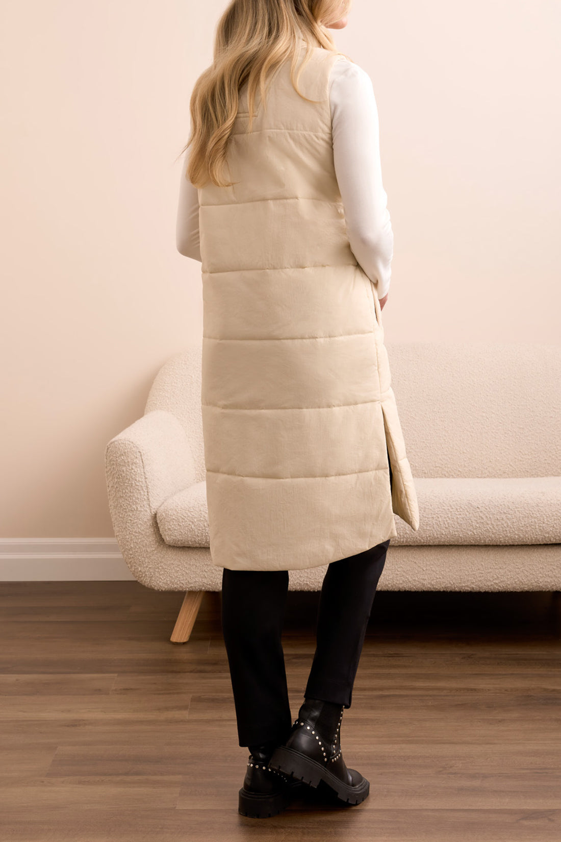 Tribal Zip Front Quilted Vest Moonstone 23140-3823-3111
