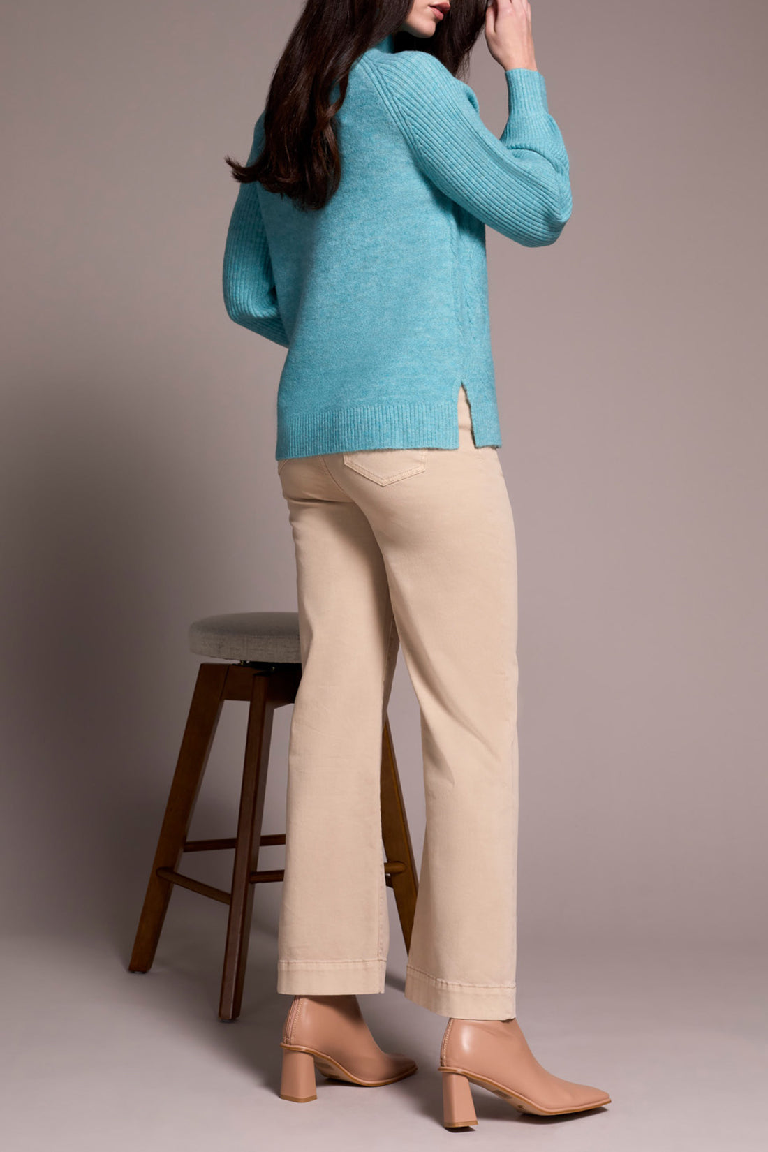Tribal L/S Mock Neck Sweater Mistblue 23220-3590-3270