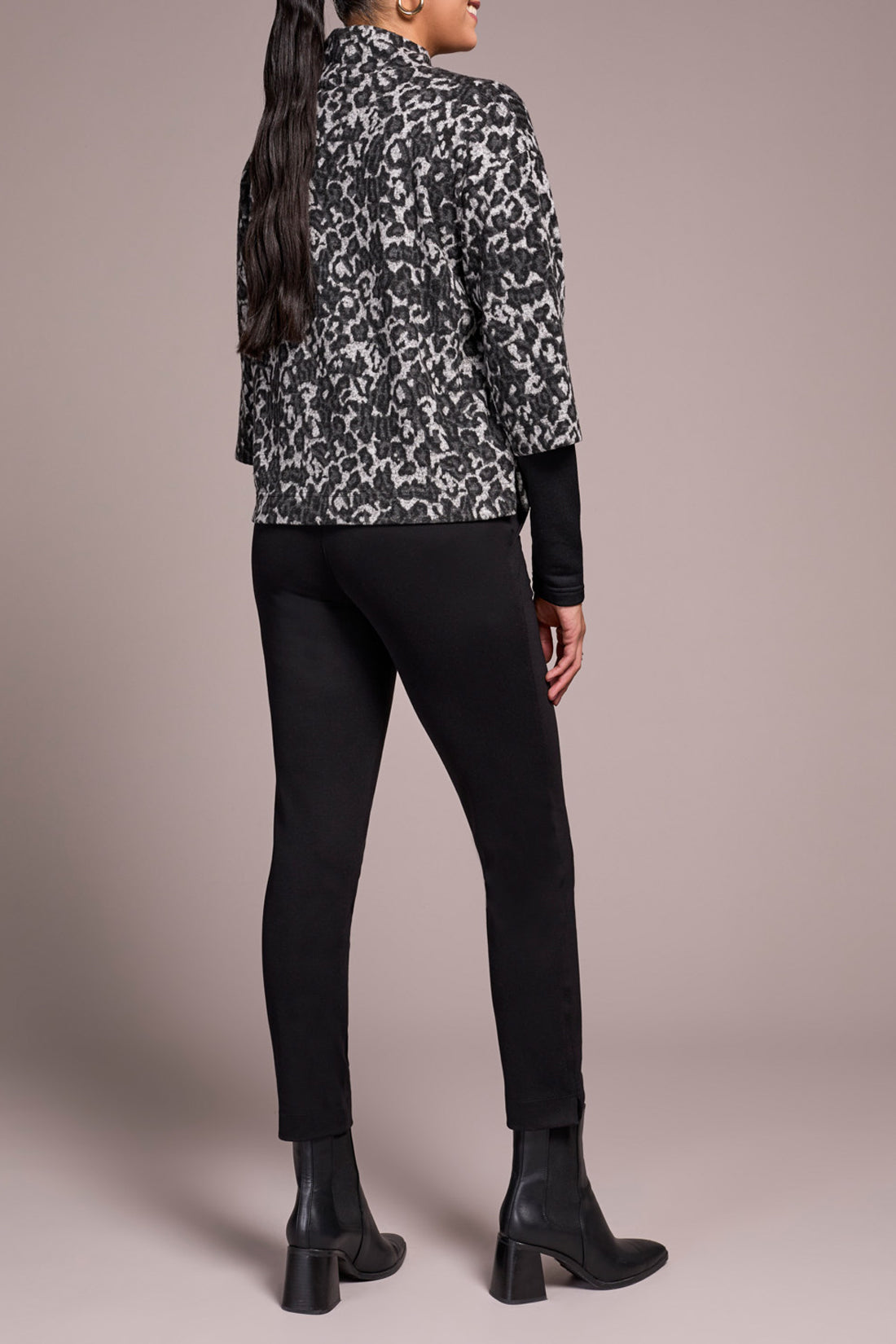 Tribal L/S Mock Neck w/ Combo Black 23250-8339-0002