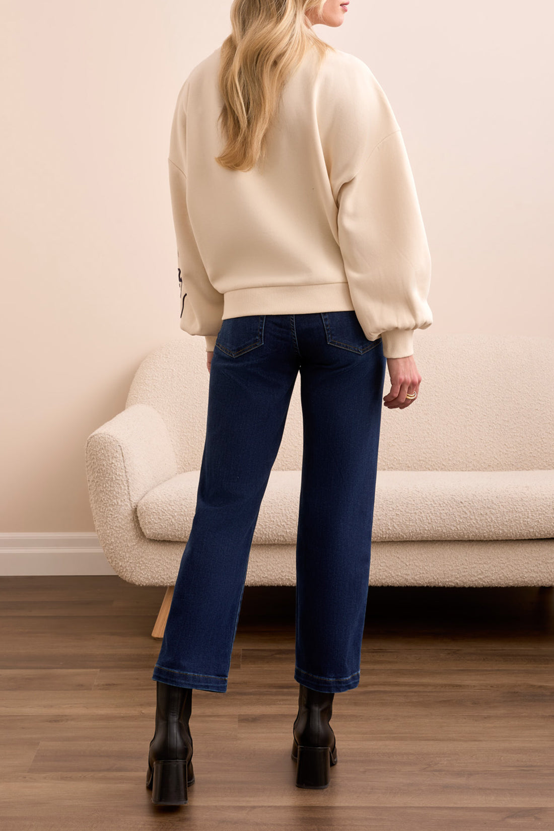 Tribal L/S Crew Neck Top w/Soutache Moonstone 23370-8327-3111