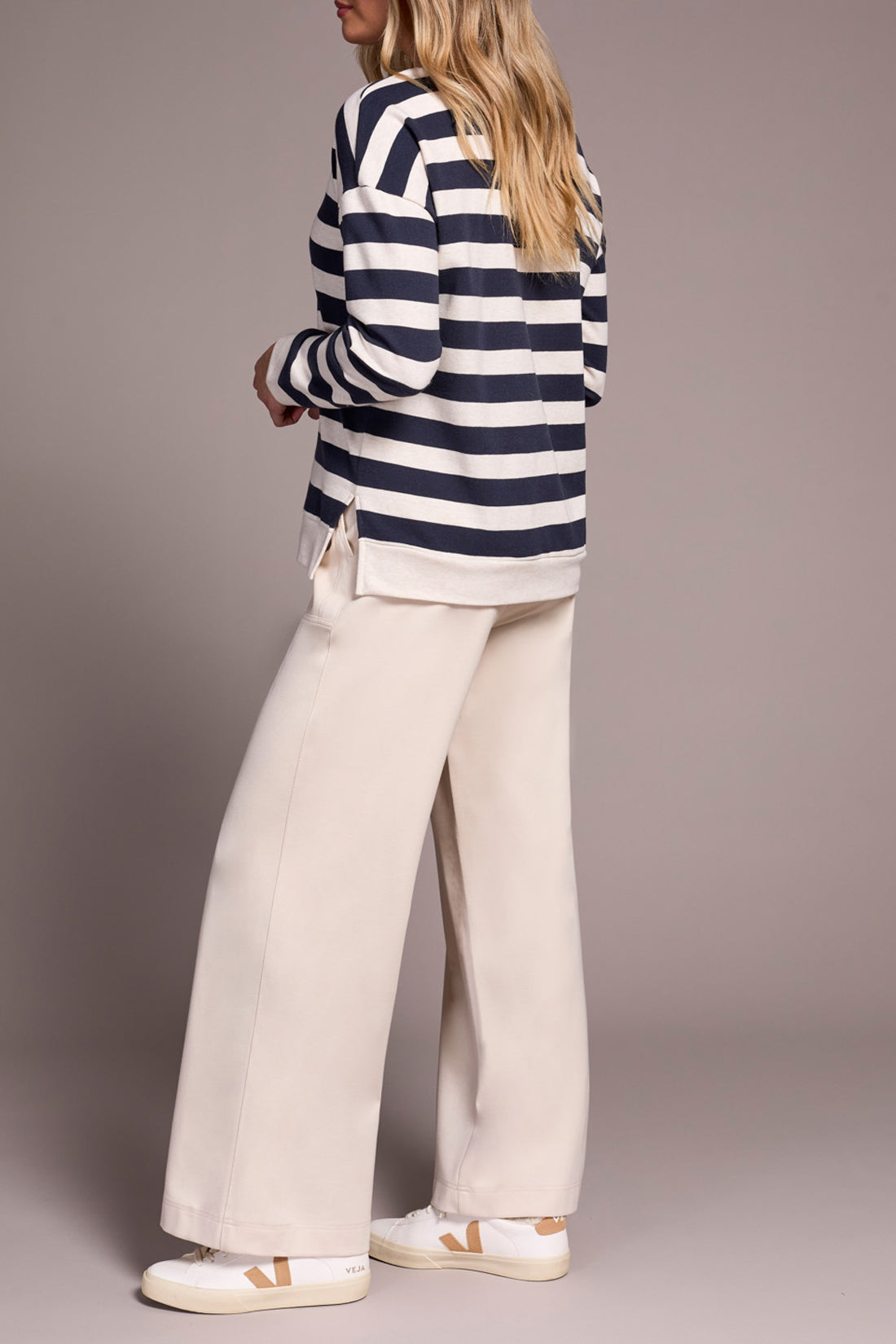 Tribal L/S Crew Neck Top w/Rib Detail Sapphire 23400-8329-0805