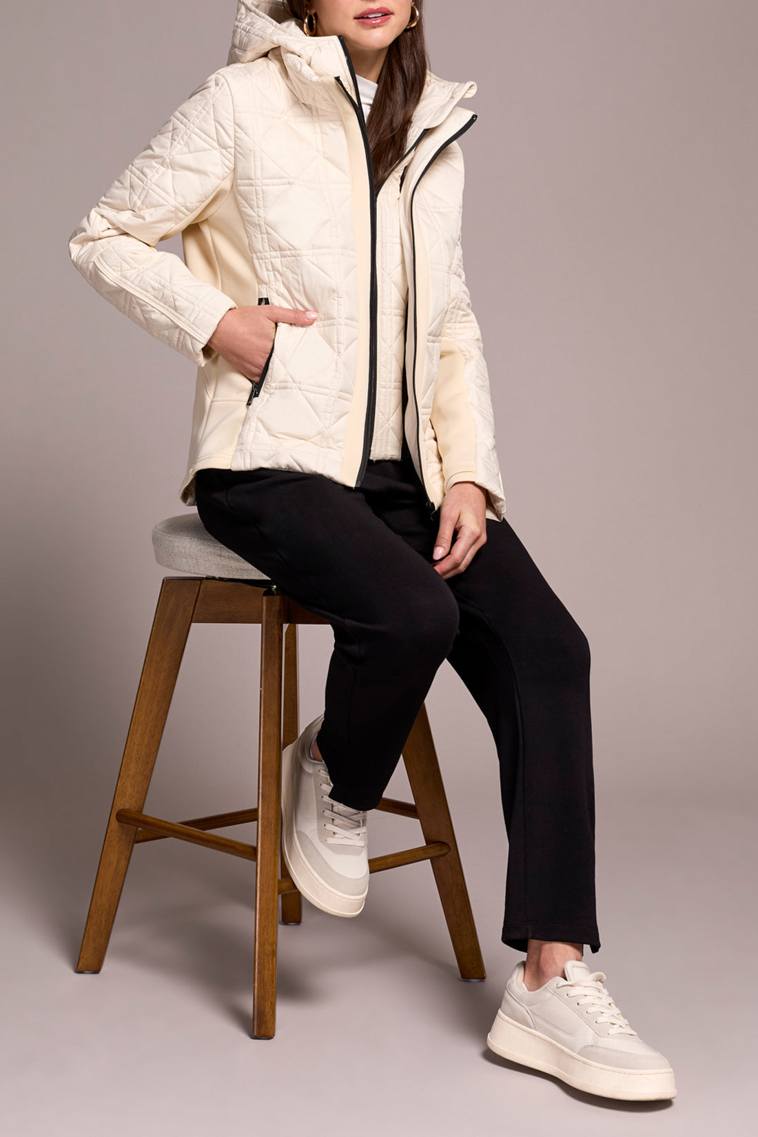 Tribal L/S Zip Front Puffer w/Removable Hood Moonstone 23530-3789-3111