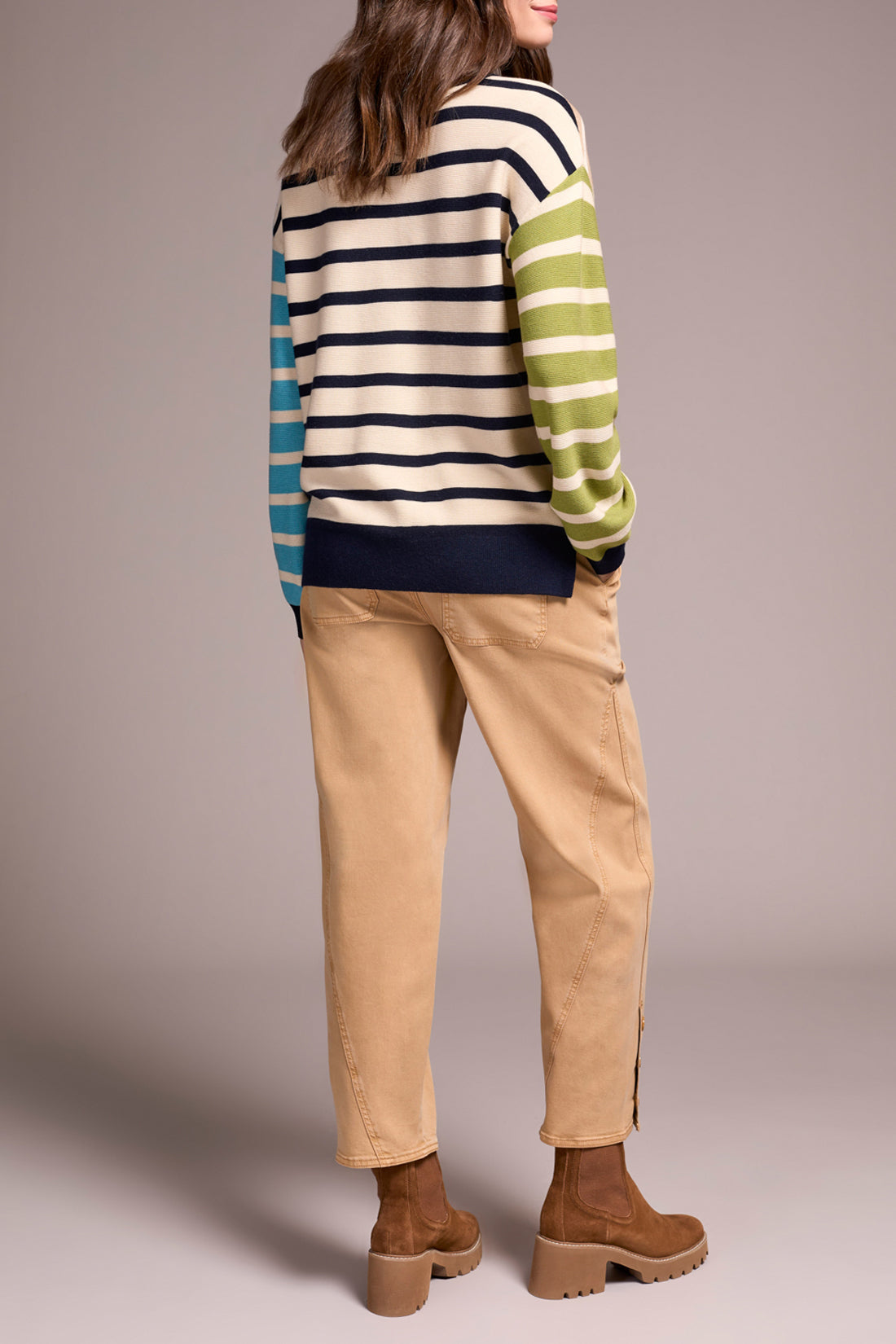 Tribal L/S Crew Neck Sweater w/Button Detail Icelatte 23640-8307-3265
