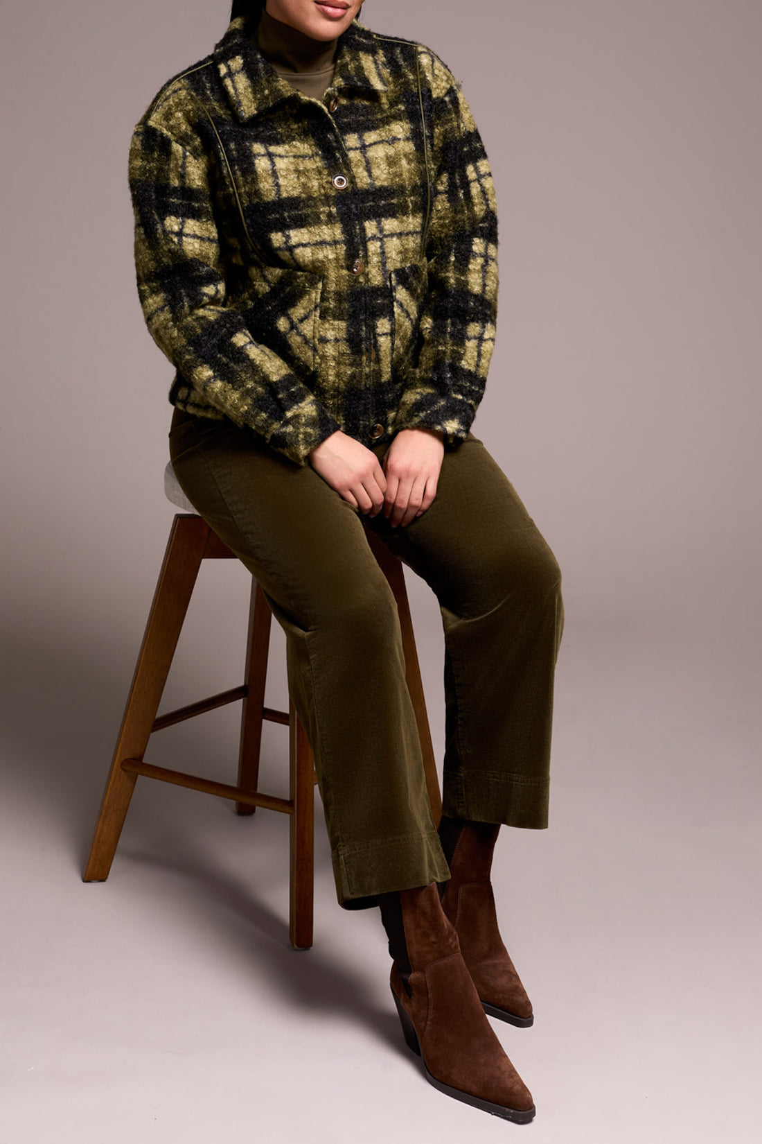 Tribal L/S Button Front Jacket w/Lining Ivy 23700-8350-3266