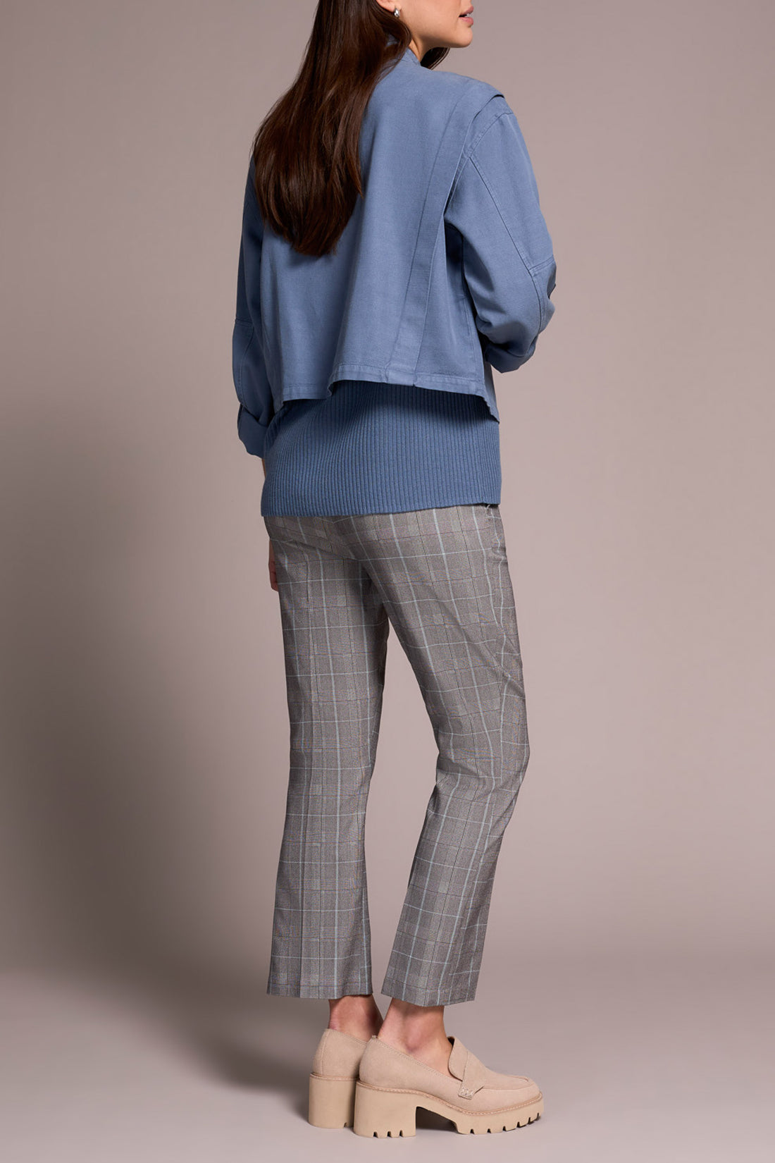 Tribal L/S Zip Front Jacket w/ Double Pockets Slateblue 23850-8141-2637