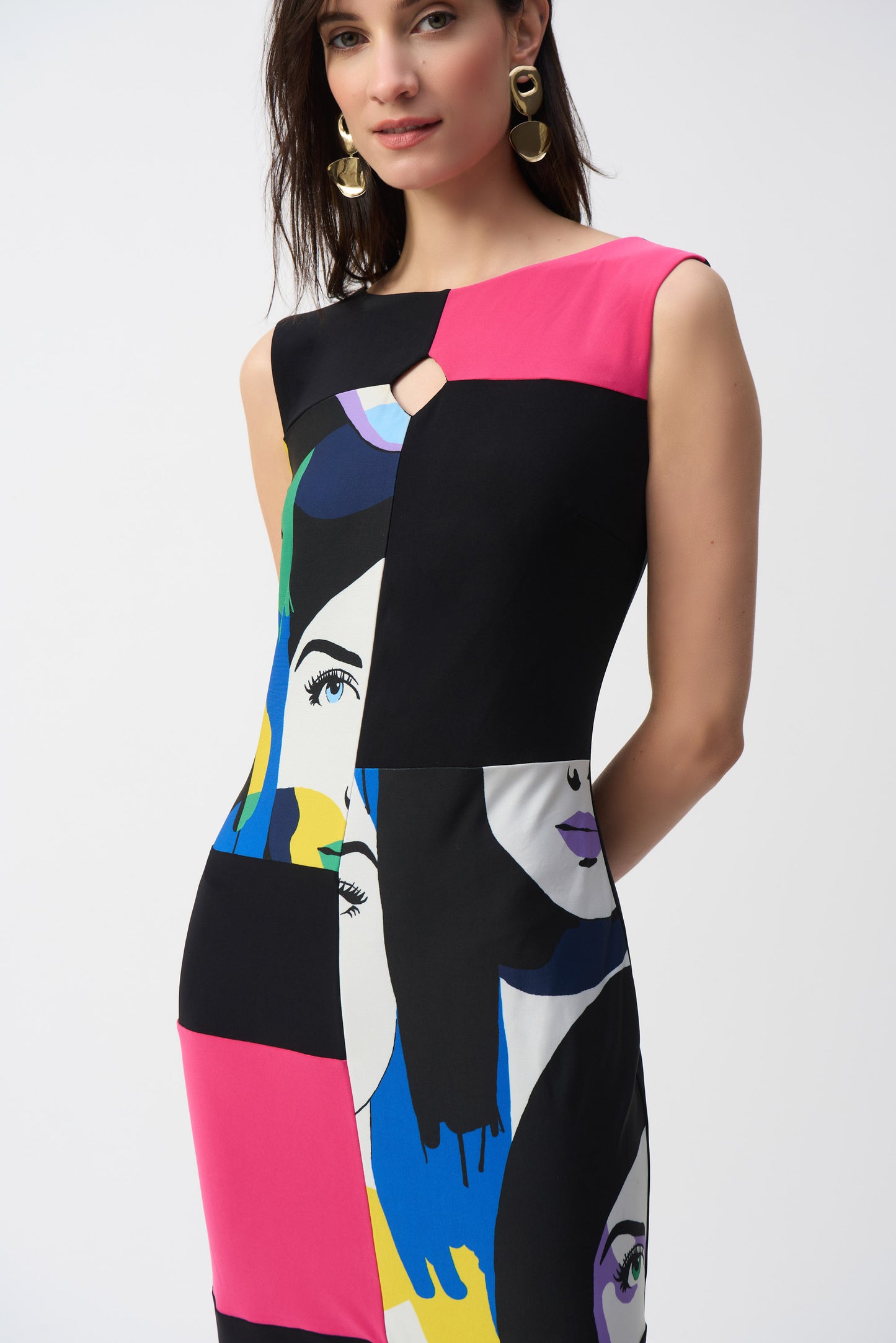 Joseph Ribkoff Color Block Sheath Dress Vanilla/Multi 251177
