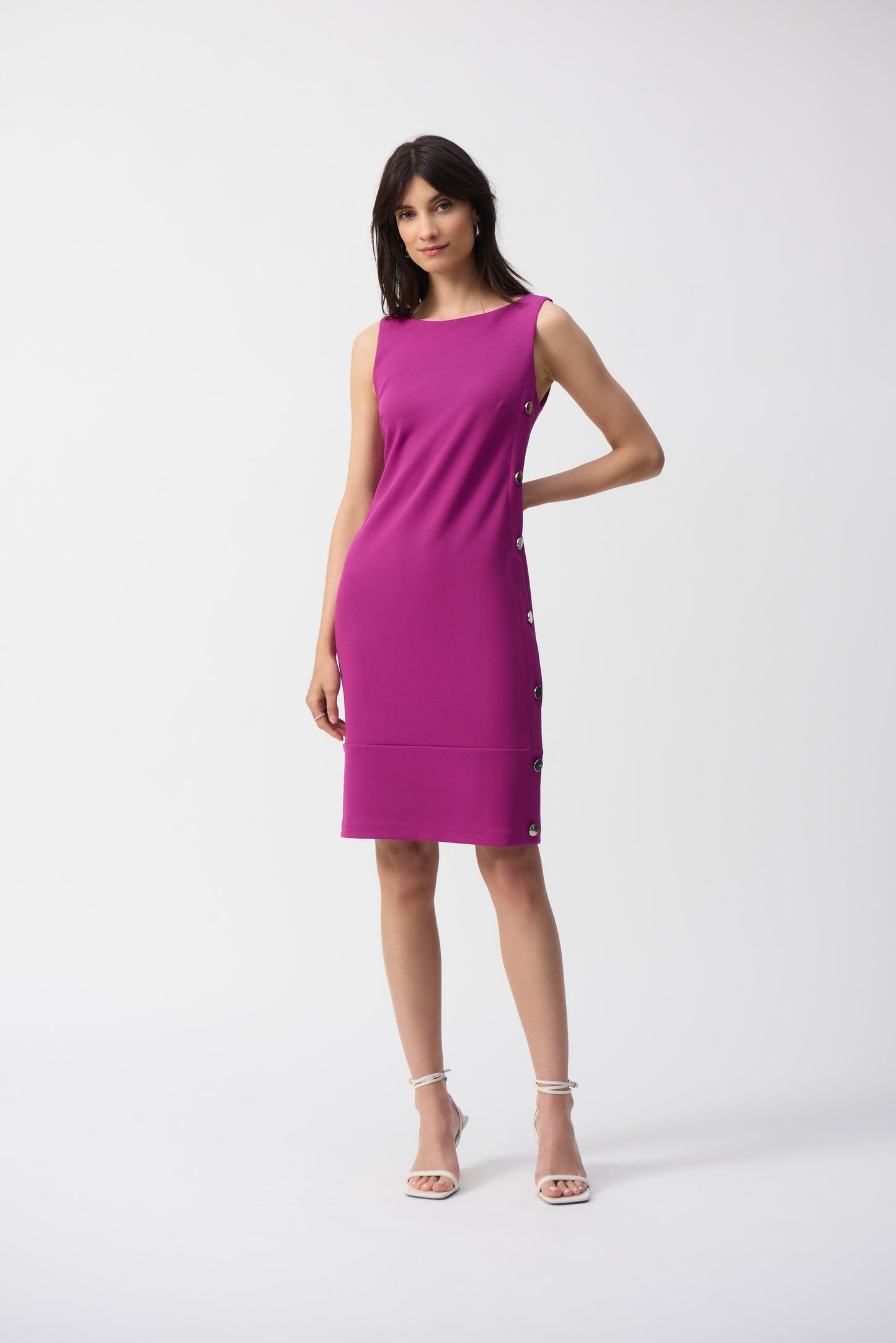 Joseph Ribkoff Scuba Crepe Sleeveless Shift Dress Purple Orchid 251268
