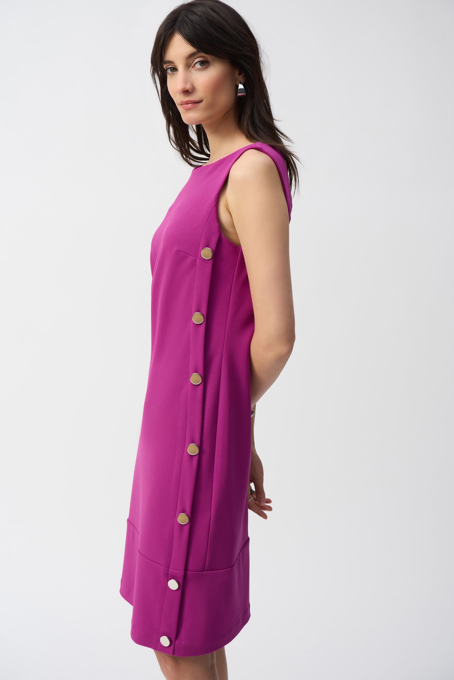 Joseph Ribkoff Scuba Crepe Sleeveless Shift Dress Purple Orchid 251268