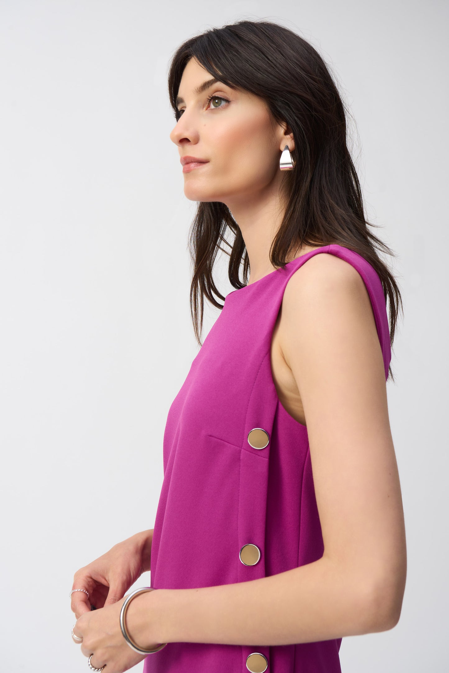 Joseph Ribkoff Scuba Crepe Sleeveless Shift Dress Purple Orchid 251268