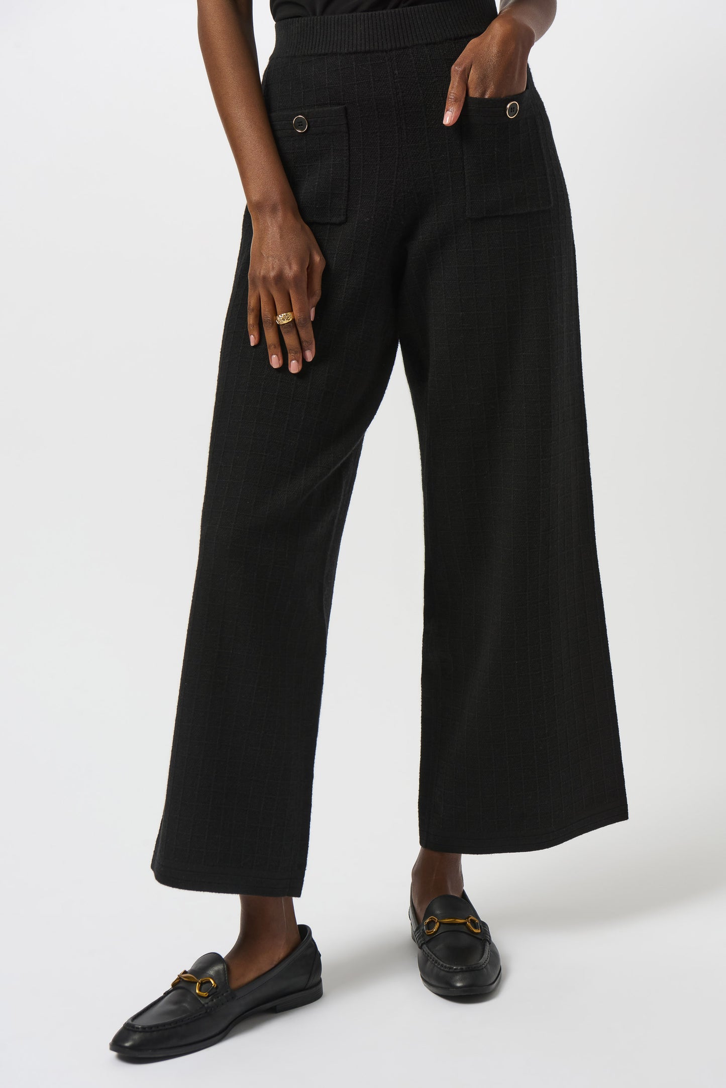 Joseph Ribkoff Sweater Knit Straight Leg Pants Black 253984
