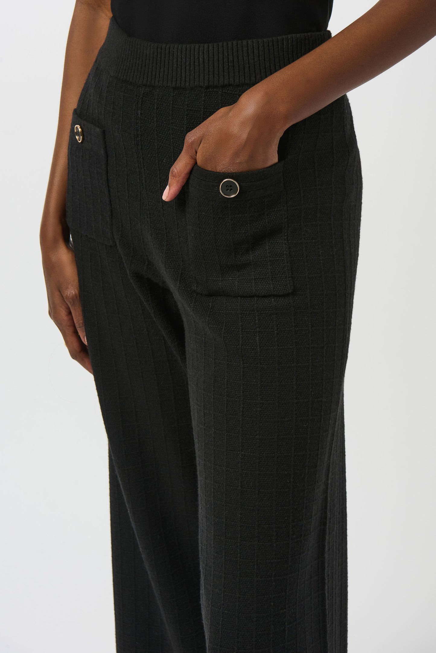Joseph Ribkoff Sweater Knit Straight Leg Pants Black 253984