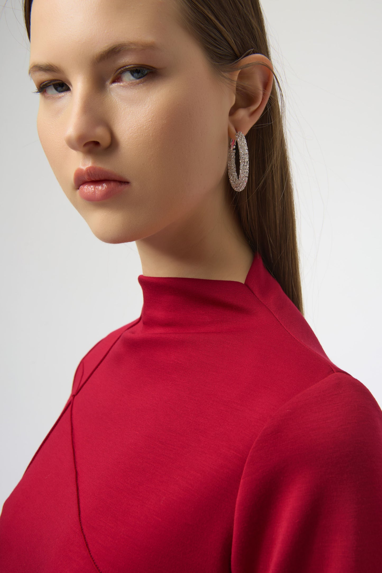 Joseph Ribkoff Scuba Jersey Straight Top Deep Cherry 254034