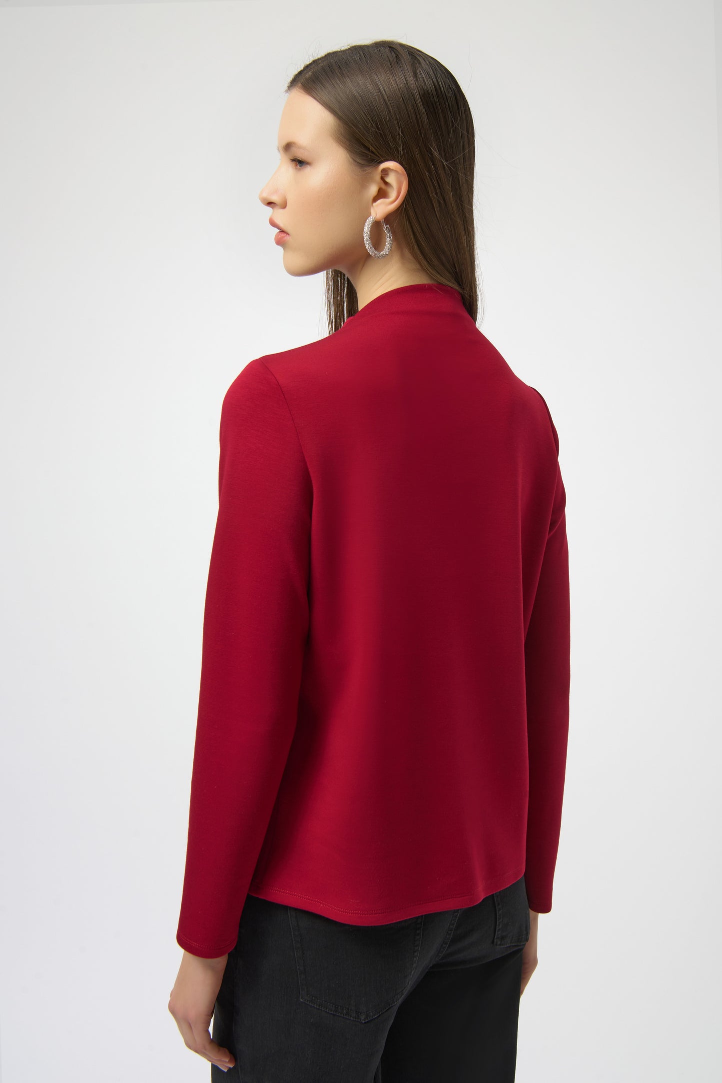 Joseph Ribkoff Scuba Jersey Straight Top Deep Cherry 254034