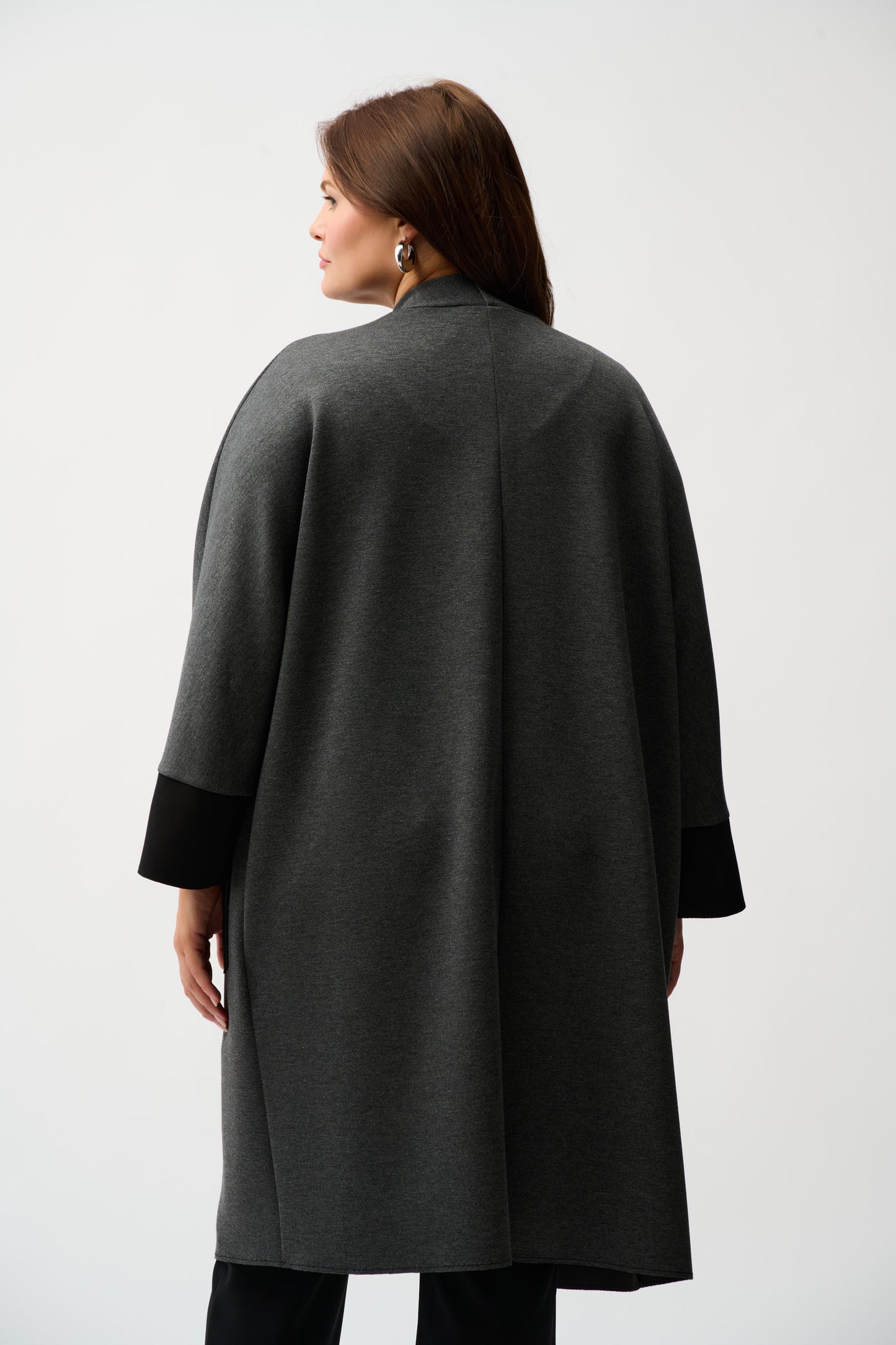 Joseph Ribkoff Scuba Jersey Straight Cover-Up  Grey Melange/Black 254040
