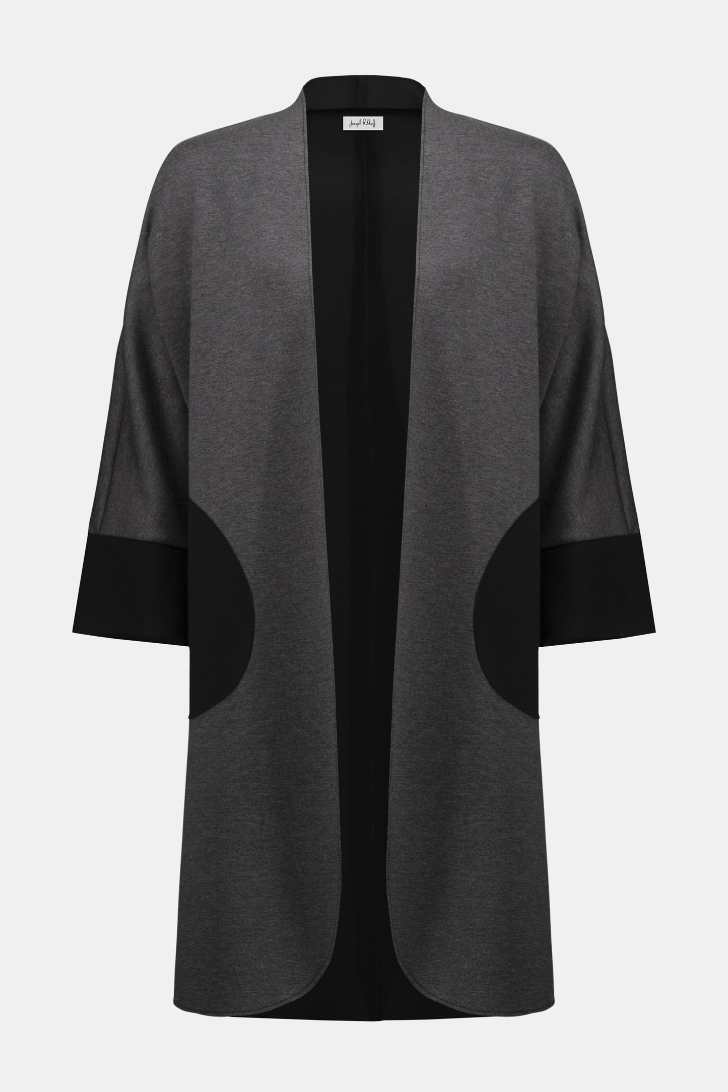 Joseph Ribkoff Scuba Jersey Straight Cover-Up  Grey Melange/Black 254040
