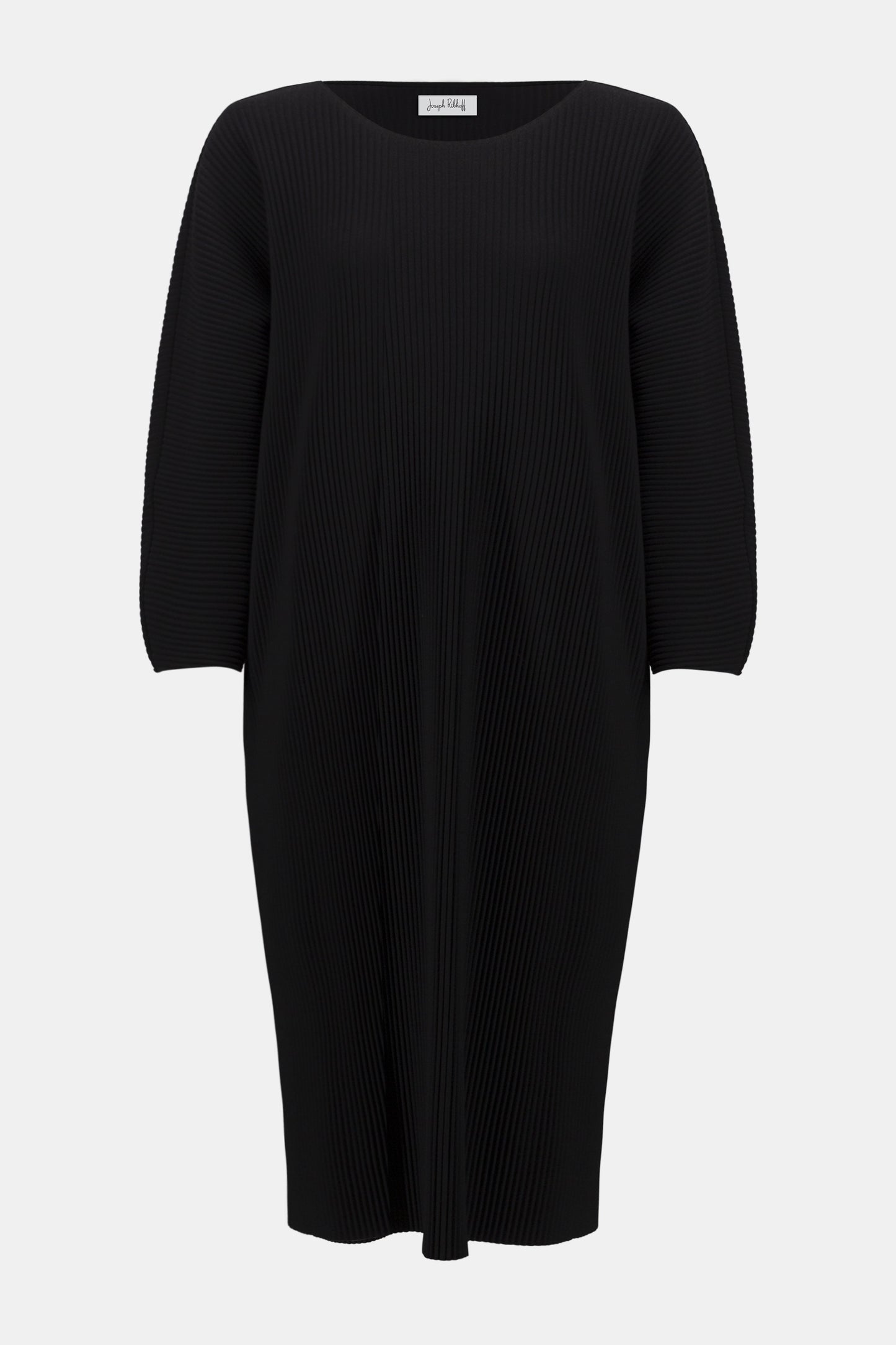 Joseph Ribkoff Pleated Scuba Crepe Straight Dress Black 254214